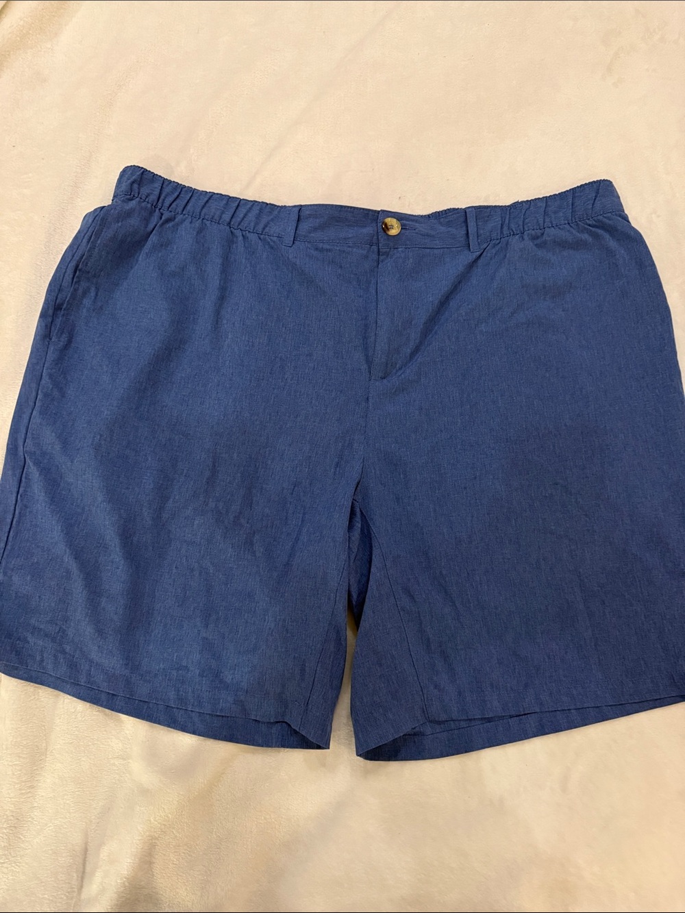 Men's Blue Flat-Front Casual Shorts